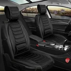 Audi 90 Serisi Uyumlu Lüx Deri Oto Koltuk Kılıfı Ön Arka Takım Eagle Tam Siyah