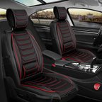 Volkswagen Polo Basicline Uyumlu Lüx Deri Oto Koltuk Kılıfı Ön Arka Takım Eagle Siyah Kırmızı