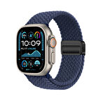 Apple Watch - SE/SE 2/7/8/9 41mm İçin İpeksi Dokunuş Saat Kordonu Hasır Örgülü Şık ve Sportif Kordon