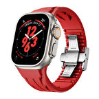 Apple Watch Ultra / Ultra2 49mm TPU Kordon Metal Tokalı Güvenli Kilitlenme Sportif ve Profesyonel