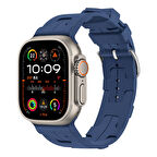 Apple Watch - se/2/3/4/5/6/7/8/9 Serisi 38mm Seri 40mm 41mm Uyumlu Metal Toka Delikli Silikon Kordon