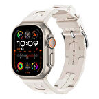 Apple Watch - se/2/3/4/5/6/7/8/9 Serisi 38mm Seri 40mm 41mm Uyumlu Metal Toka Delikli Silikon Kordon