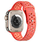 Apple Watch 2/3/4/5/6/7/8/9/se/ultra/ultra 2 Serileri 2mm 44mm 45mm 49mm Uyumlu Silikon Strap Kordon