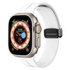 Apple Watch - se/2/3/4/5/6/7/8/9 Serisi 38mm Serisi 40mm 41mm Uyumlu Metal Manyetik Silikon Kordon