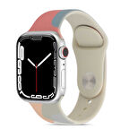 Apple Watch - se/2/3/4/5/6/7/8/9 Seri 38mm Serisi 40mm 41mm Uyumlu Renkli Desenli Silikon