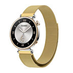 Huawei Watch GT 5 41mm / GT 4 41 mm / GT 5 Pro 42 mm Uyumlu Manyetik, Örgü İşlemeli Metal Kordon