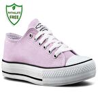 Waves 700 Numara 39 Converse Style Kadın Keten Sneaker Ayakkabı LİLA_BEYAZ