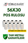 56x30 Termal Rulo - Yazarkasa Pos Rulosu 35 Paket 350 Adet 1 Koli