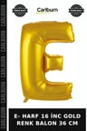 Premium E- HARF 16 İNC GOLD RENK BALON 36 CM Dekor Düğün Kutlama Süsü