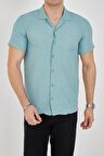 Erkek Slim Fit Polycotton Kısa Kol Gömlek