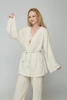 Keten Karışımlı Kumaş Kimono 