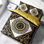 Marka Pamuklu Saten Örgü Çift Kişilik Nevresim Seti 3D 6 Parça