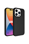 İphone 15 Pro Uyumlu Silikon Lansman Telefon Kılıfı - Siyah