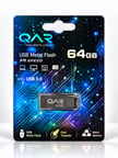 QAR Usb Flash Bellek Metal Siyah 64 GB Usb 3.0 Garantili Güvenli