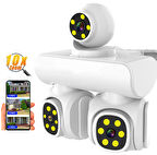 Yeni 9MP UHD 3 Ekran Kablosuz WiFi Ağ Video Gözetim  4K 360 Derece WiFi Güvenlik Kamerası