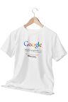 Kişiselleştirilebilir Google Arama Butonu Baskılı Sevgili, Eş, Özel Gün Hediye Beyaz Unisex T-Shirt