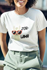 Zorlama-Lama Baskılı Eğlenceli Komik Hediyelik Beyaz Unisex T-Shirt