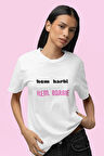 Hem Harbi Hem Barbi Yazı Baskılı Eğlenceli Hediyelik Unisex Bisiklet Yaka %100 Pamuklu T-Shirt