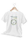 While Waiting For The Green-Yaprak Temalı Beyaz T-Shirt