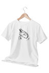 Karakalem İguana Çizim Temalı Beyaz T-Shirt