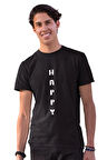Happy Yazı Baskılı Unisex T-Shirt