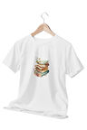 Renkli Kitaplar Baskılı Beyaz Unisex T-Shirt