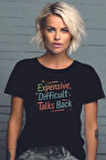 Expensive Difficult And Talks Baskılı Unisex Regular Fit Pamuklu Siyah Tişört