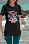 Schools Out For Summer Doodle Baskılı Yaz Temalı Unisex Regular Fit Pamuklu Siyah Tişört