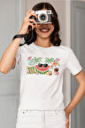 Sweet Summer Karpuz Baskılı Yaz Temalı Unisex Regular Fit Pamuklu Beyaz Tişört