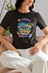 Warning We Bought The Drınk Package Baskılı Yaz Temalı Unisex Regular Fit Pamuklu Siyah Tişört