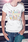 All Booked For Summer Baskılı Yaz Temalı Unisex Regular Fit Pamuklu Beyaz Tişört