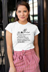 Happy Mother's Day No:3 Baskılı Anneler Günü Hediyelik Beyaz %100 Pamuklu T Shirt