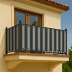 GENCER Home Balkon Perdesi Kuş Gözü Ölçü Seçenekli Koyu Gri-Gri