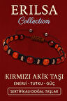 Sertifikalı Kırmızı Akik ve Terahertz Taşı Bileklik – Tutku, Güç ve Odaklanma Enerjisini Yükseltir