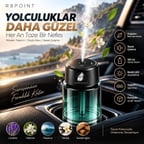 R8POINT Araç Koku Difüzörü Hava Nemlendiricisi 160 ml Akıllı Aroma Atomizeri 200 Mah Şarjlı Type-C LED Işıklı