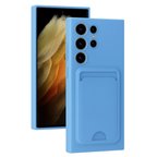 Samsung Uyumlu Galaxy S24 Ultra Kılıf Kelvin Kartvizitli Silikon - Mavi