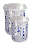 Ölçekli Boya Kab (Karışım ve Saklama) Plastik Şeffaf 400ml 2 Adet