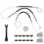 VW Polo Hb 1994-1999 6N4837402A-402D Sağ Ön Cam Kriko Tamir Seti (Klips + Aparatlı)