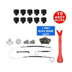 VW Passat B5 1998-2005 Makara Yataklı  Sol Ön Cam Kriko Tamir Seti