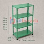 4 Katlı Renkli Dekoratif Çelik Raf - Çiçeklik rafı, Ofis Rafı 0,70 mm Turuncu-31x93 cm-200 cm