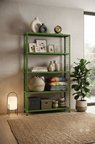 5 Katlı Renkli Dekoratif Çelik Raf - Çiçeklik rafı, Ofis Rafı 0,70 mm Turuncu-43x75 cm-100 cm