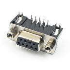 DB9 90 Derece Dişi Bağlantı Konnektörü DSUB 9 Pin Pcb Montaj Tip RS232 Rs485 Data Bağlantı Soketi Vi