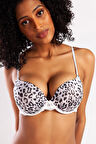 Goldy Heavy Push Up Bra, Gri Leopar Konforlu Ve Şık Sütyen