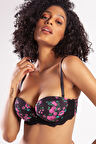 Gardenia Balconette Heavy Push Up Bra, Siyah Konforlu Ve Şık Sütyen