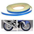 Reflektif Fosfor Şerit Bant Reflektör Jant Şeridi 0.5cmx10 Metre Mavi