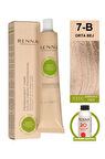 Renna Bitkisel Amonyaksız Saç Boyası 60 Ml 7-B Orta Bej Oksidan Hediyeli