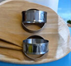 Renuzu Hamburger Ekmeği Pişirme Kalıbı 4 Lü 13CM Derinlik 5cm Paslanmaz Krom Çelik 430