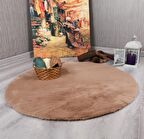 Dekoratif Tavşan Tüyü Ultra Yumuşak Peluş Yuvarlak Halı