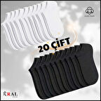  Kadın - Erkek (20 ÇİFT ) Düz Desen Ekonomik Bilek Boy Patik Çorap