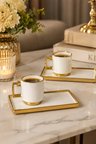 2 Kişilik Gold Detaylı Kahve Sunum Fincan Takımı